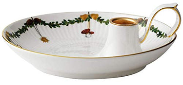 Royal Copenhagen 1024778 Star Fluted/XMAS Kerzenhalter mit Griff, Porzellan, Mehrfarbig, 17,5cm im Sale